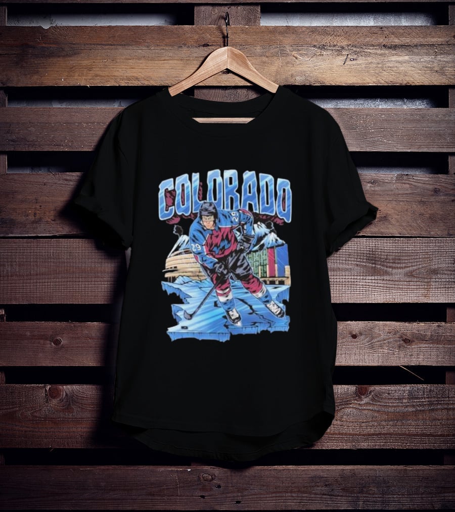 Colorado Avalanche Nathan MacKinnon Hockey 29 Ice Arena Colorado T-Shirt