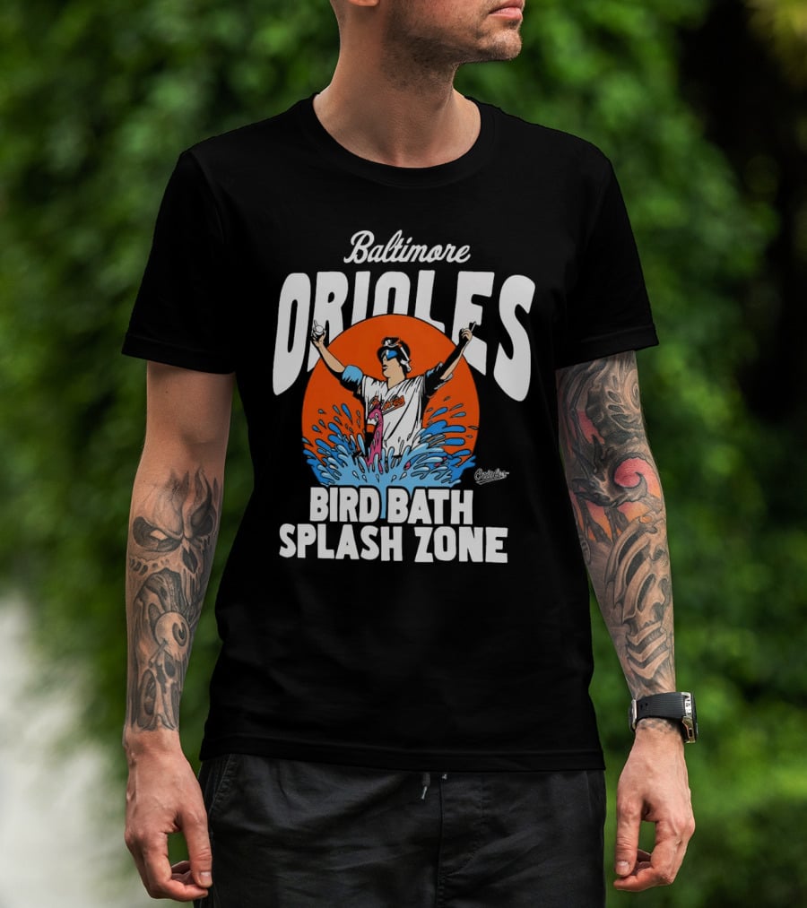 Baltimore Orioles Bird Bath Splash Zone Baseball T-Shirt
