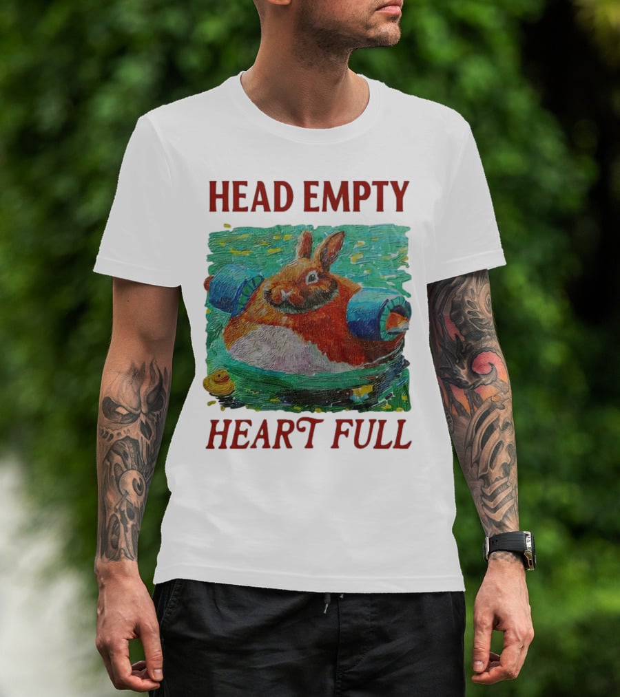 Head Empty Heart Full Bunny Floaties Pool Rubber Duck T-Shirt