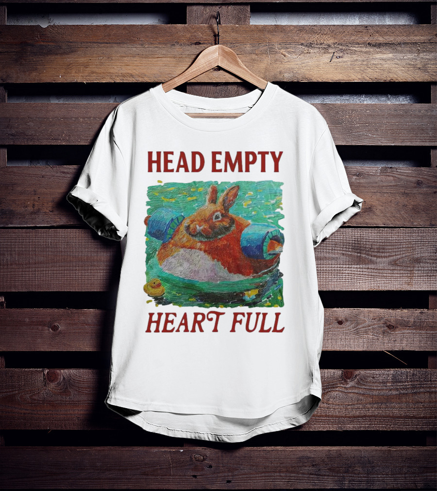 Head Empty Heart Full Bunny Floaties Pool Rubber Duck T-Shirt