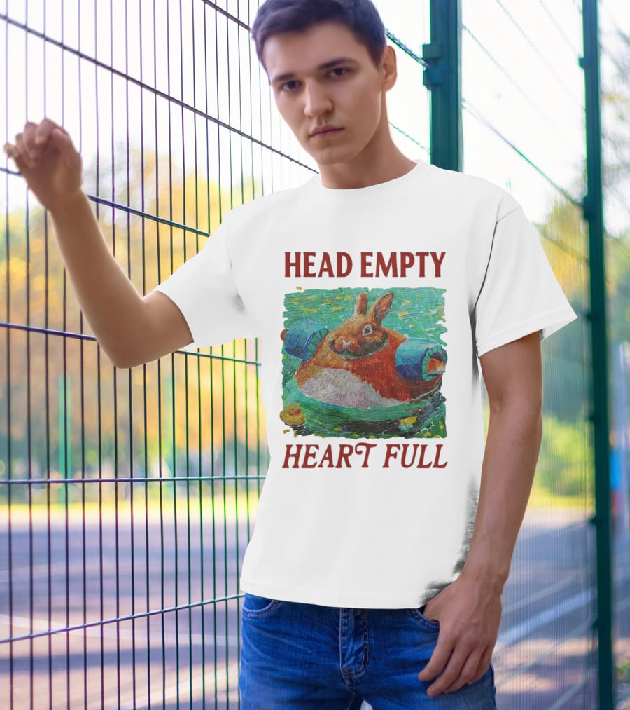 Head Empty Heart Full Bunny Floaties Pool Rubber Duck T-Shirt