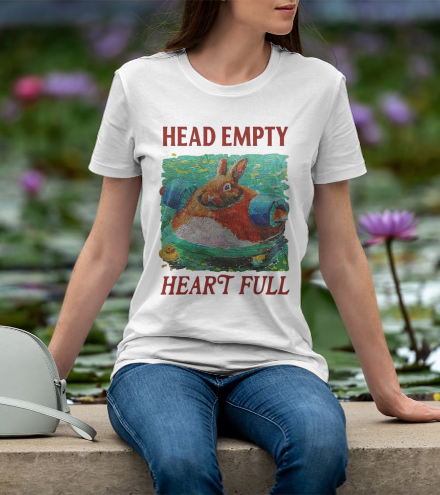 Head Empty Heart Full Bunny Floaties Pool Rubber Duck T-Shirt