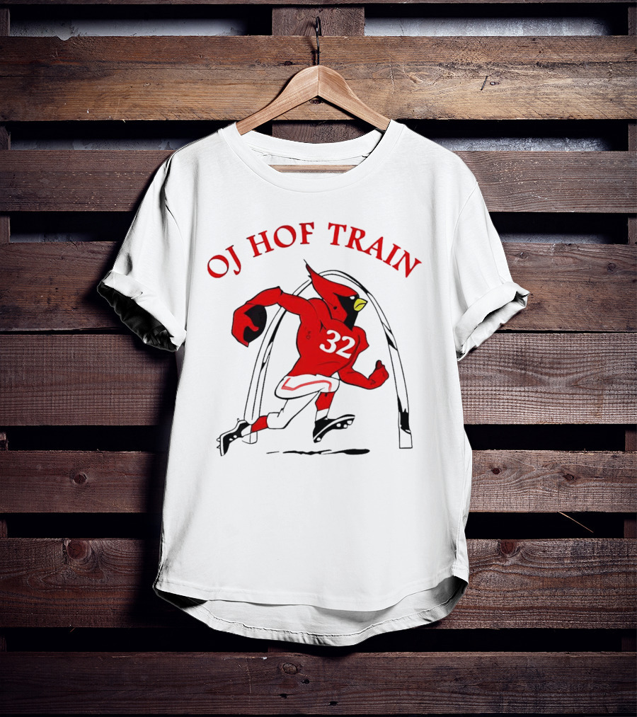 OJ HOF Train Arizona Cardinals 32 Football Rugged Bird T-Shirt