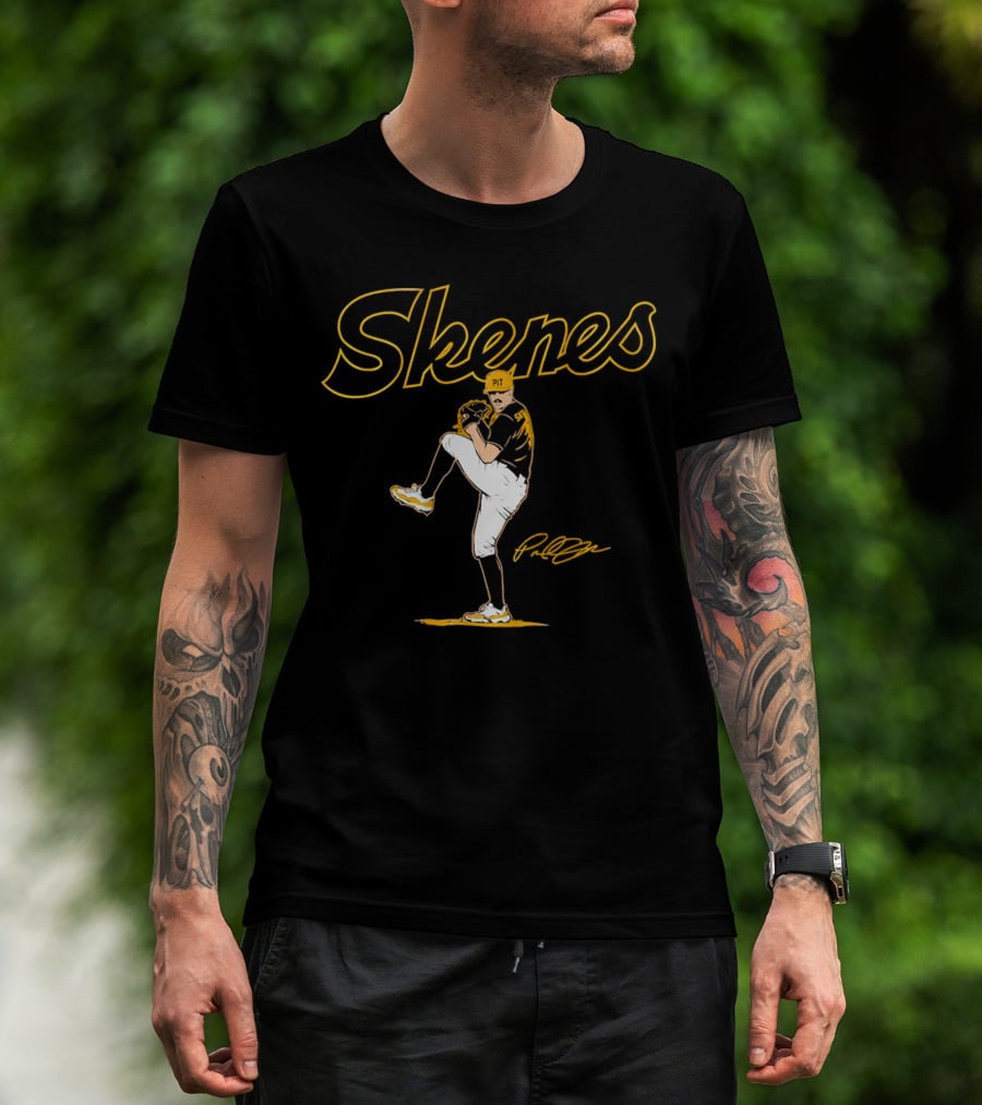 Skenes Paul Pittsburgh PIT Ace Pose Signature T-Shirt