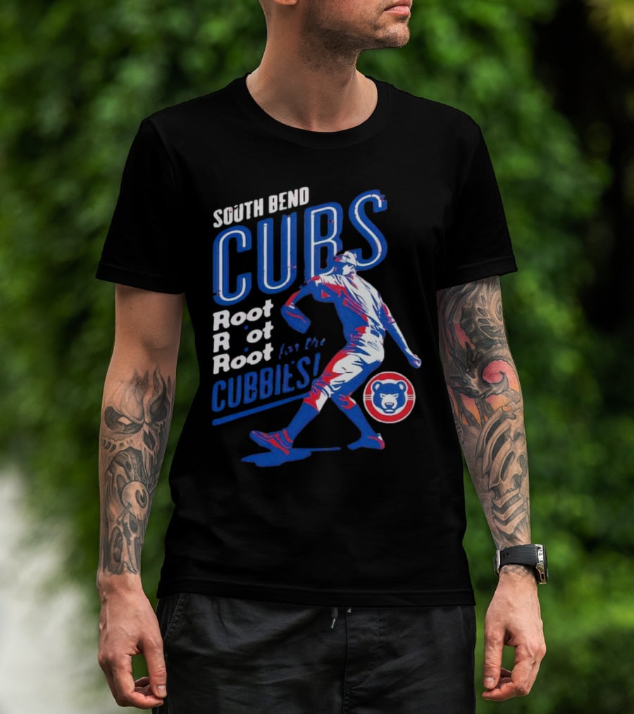 South Bend Cubs Root Root Root For The Cubbies Baseball Pitcher T-Shirt