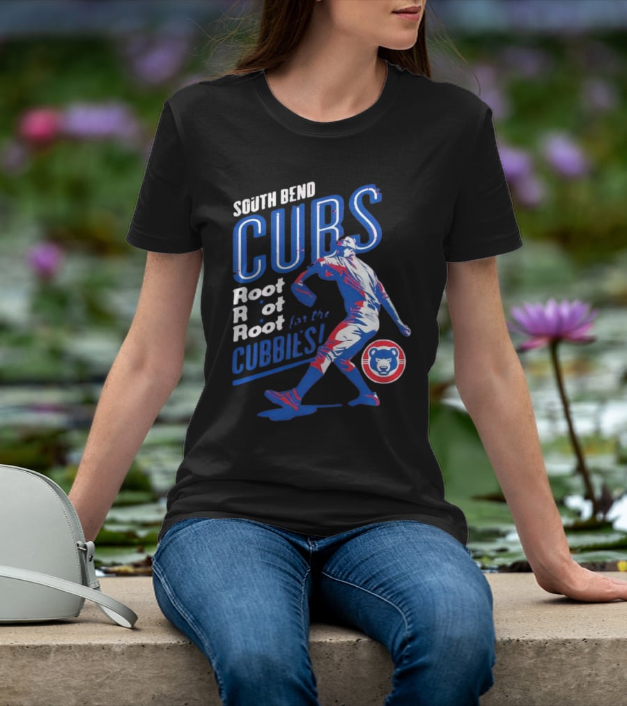 South Bend Cubs Root Root Root For The Cubbies Baseball Pitcher T-Shirt