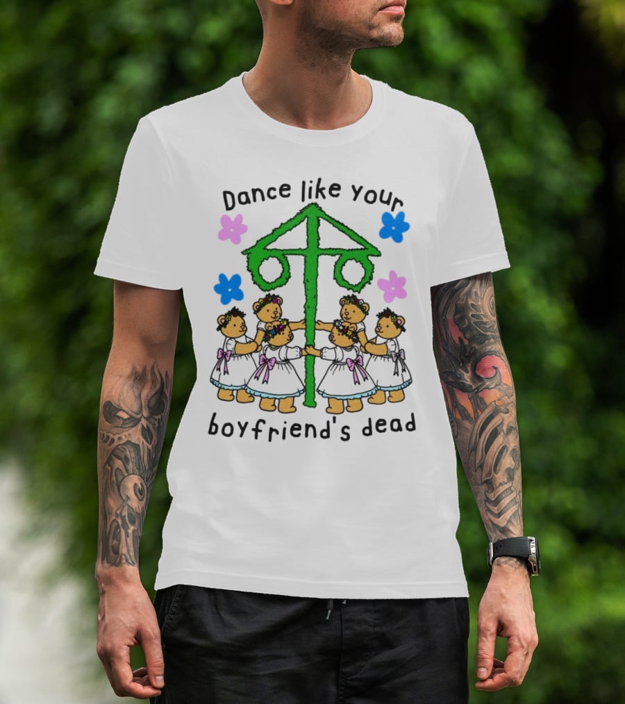 Bear Dance Like Your Boyfriend’s Dead Floral Circle T-Shirt
