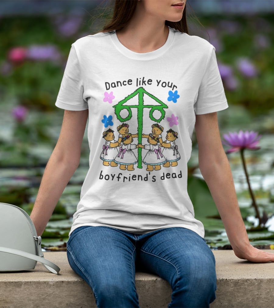 Bear Dance Like Your Boyfriend’s Dead Floral Circle T-Shirt