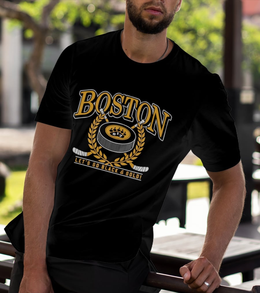 Boston Bruins 617 Let's Go Black And Gold NHL T-Shirt