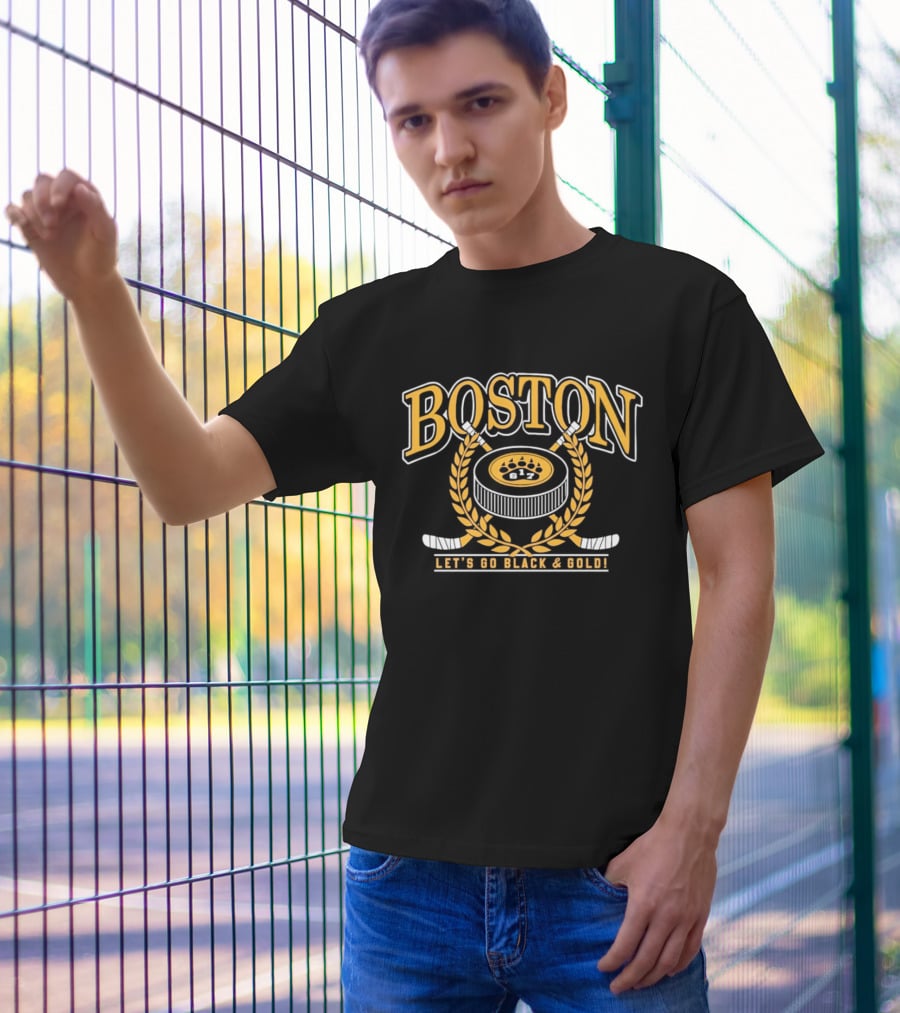 Boston Bruins 617 Let's Go Black And Gold NHL T-Shirt