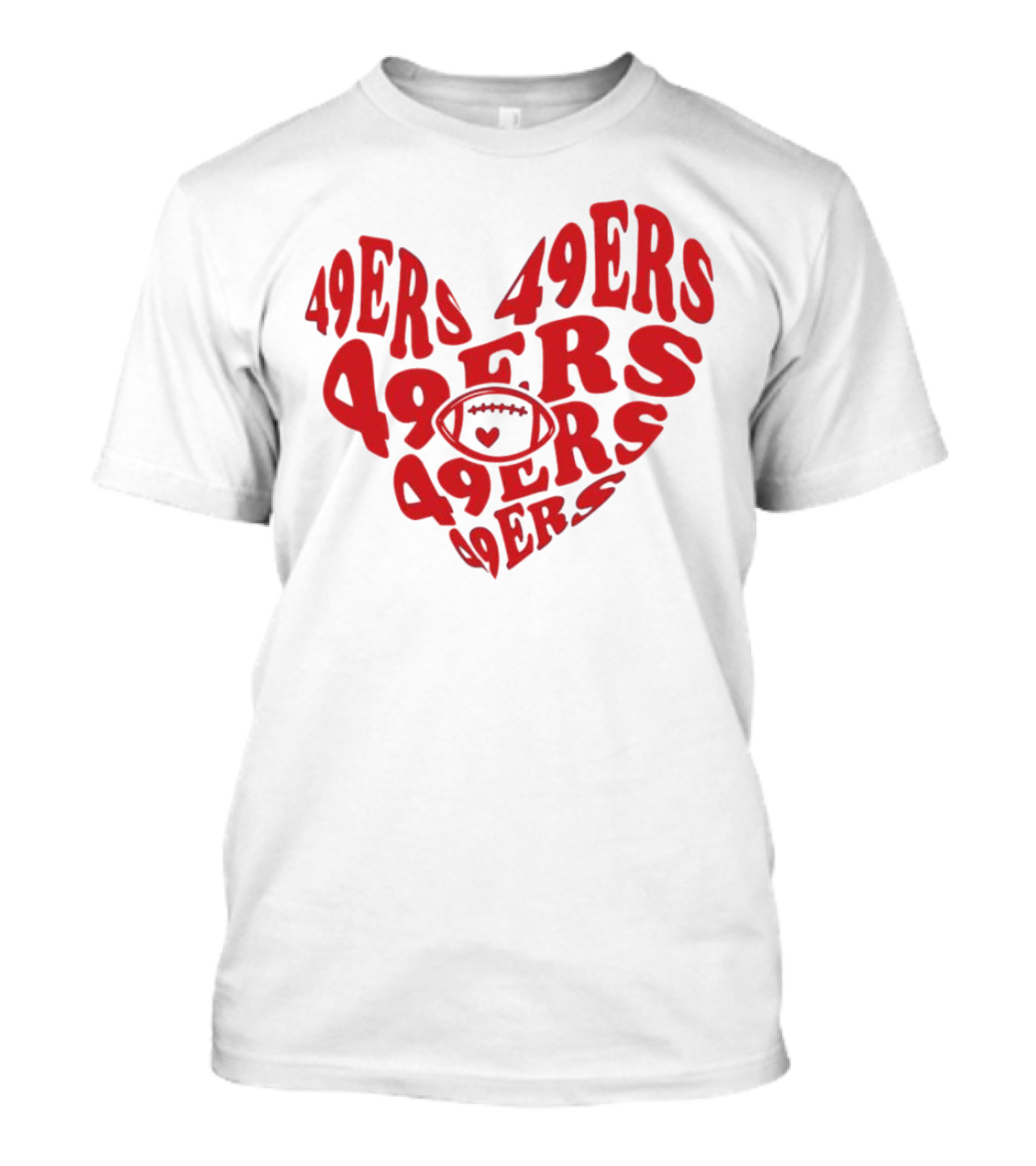 49ers Football Heart Typography T-Shirt