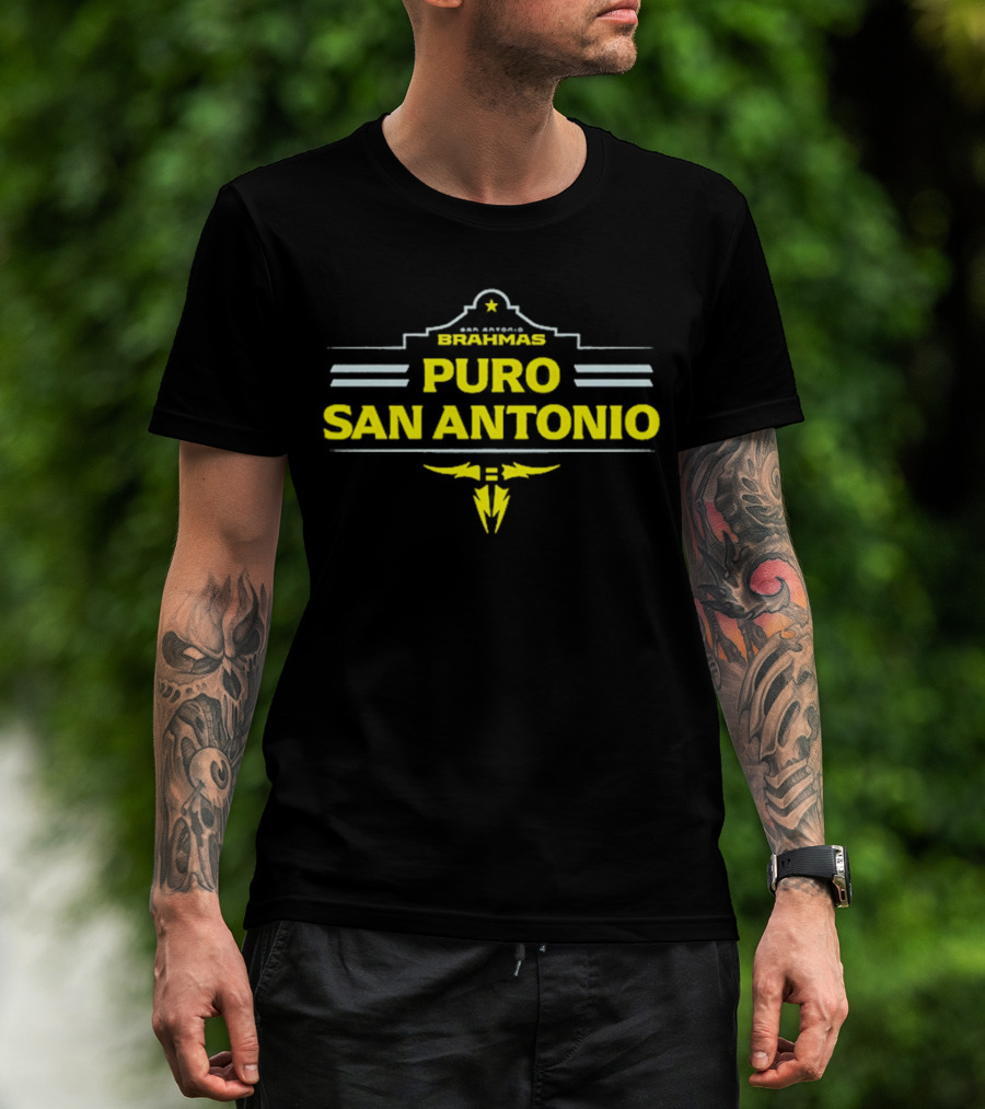 San Antonio Brahmas Puro San Antonio Star And Thunderbolt T-Shirt