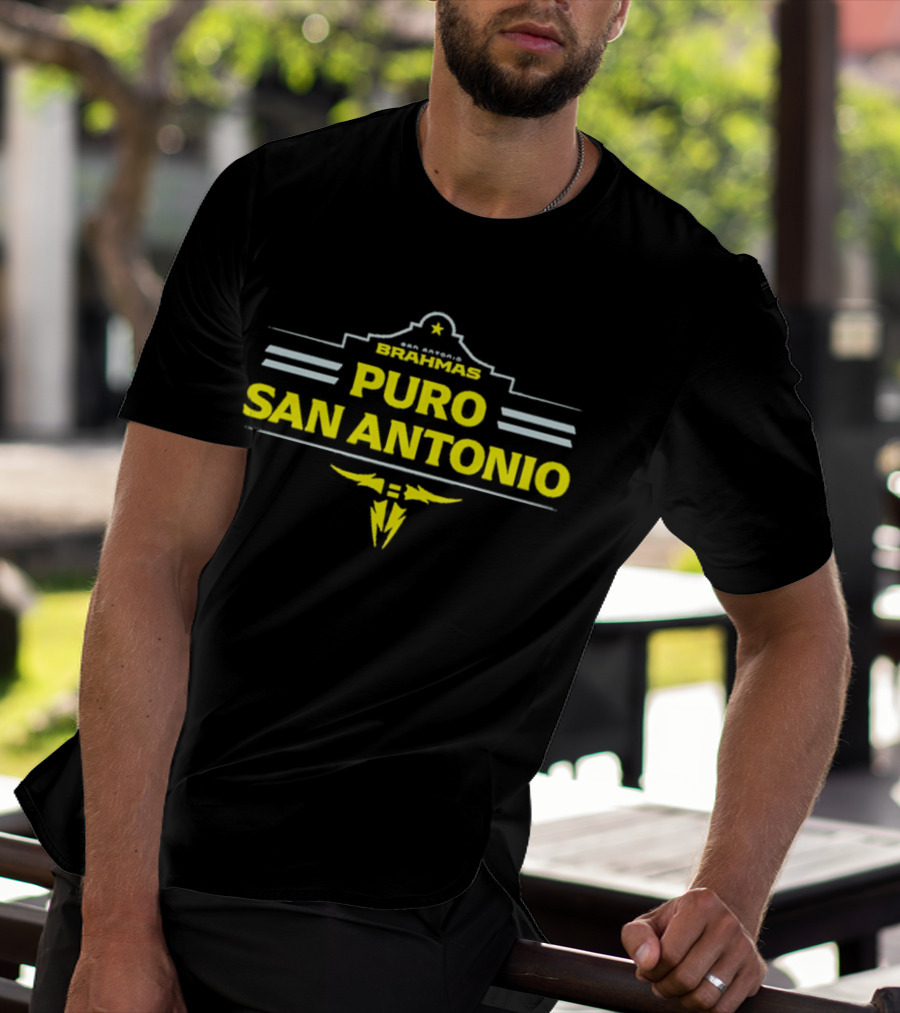 San Antonio Brahmas Puro San Antonio Star And Thunderbolt T-Shirt