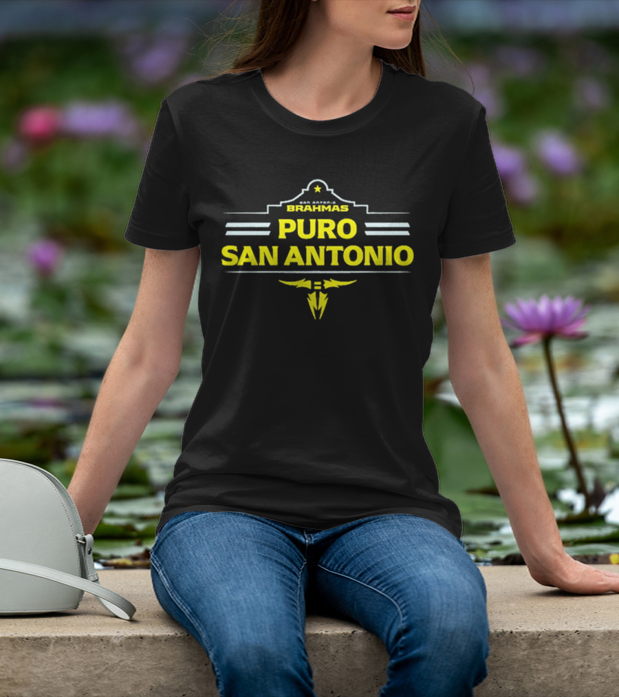 San Antonio Brahmas Puro San Antonio Star And Thunderbolt T-Shirt