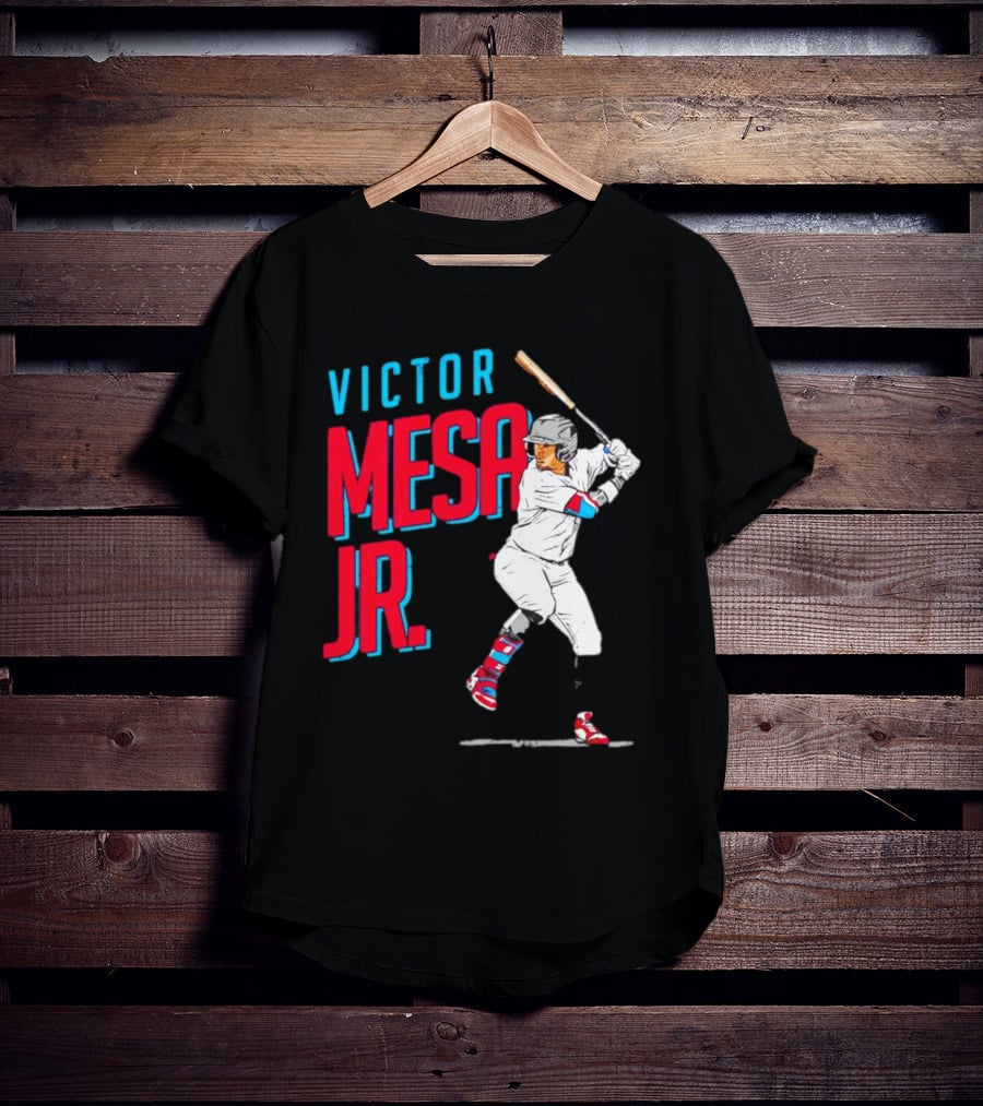 Victor Mesa Jr. Baseball Player With Bat And Colorful Socks T-Shirt