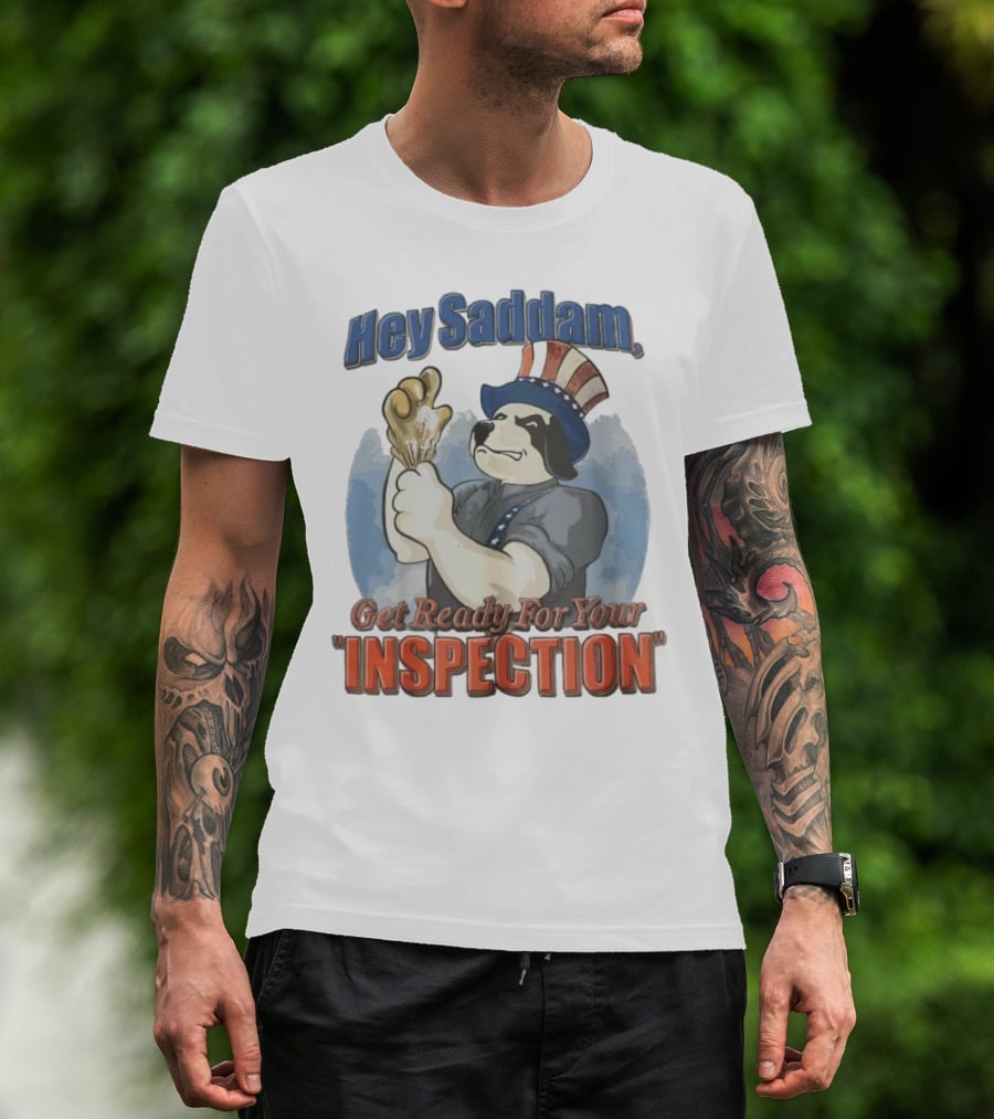 Hey Saddam Get Ready For Your Inspection Uncle Sam Dog Boxer Glove T-Shirt