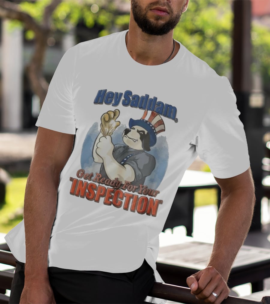 Hey Saddam Get Ready For Your Inspection Uncle Sam Dog Boxer Glove T-Shirt