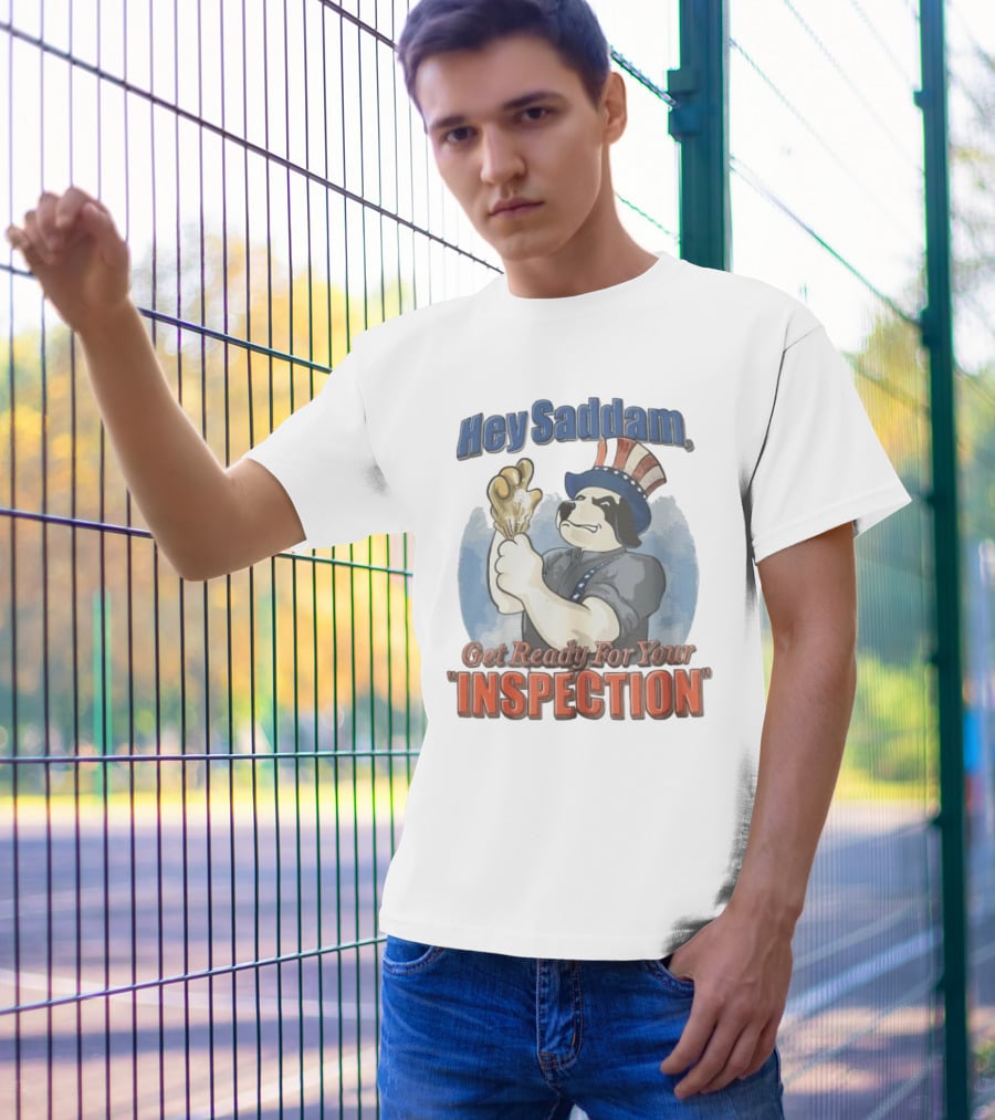 Hey Saddam Get Ready For Your Inspection Uncle Sam Dog Boxer Glove T-Shirt