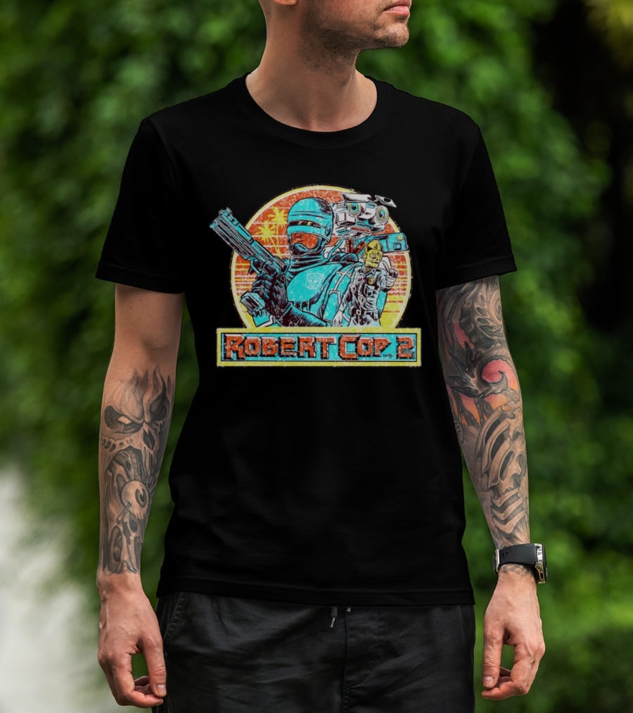 Robert Cop 2 Sci-Fi Retro Robot Mashup T-Shirt