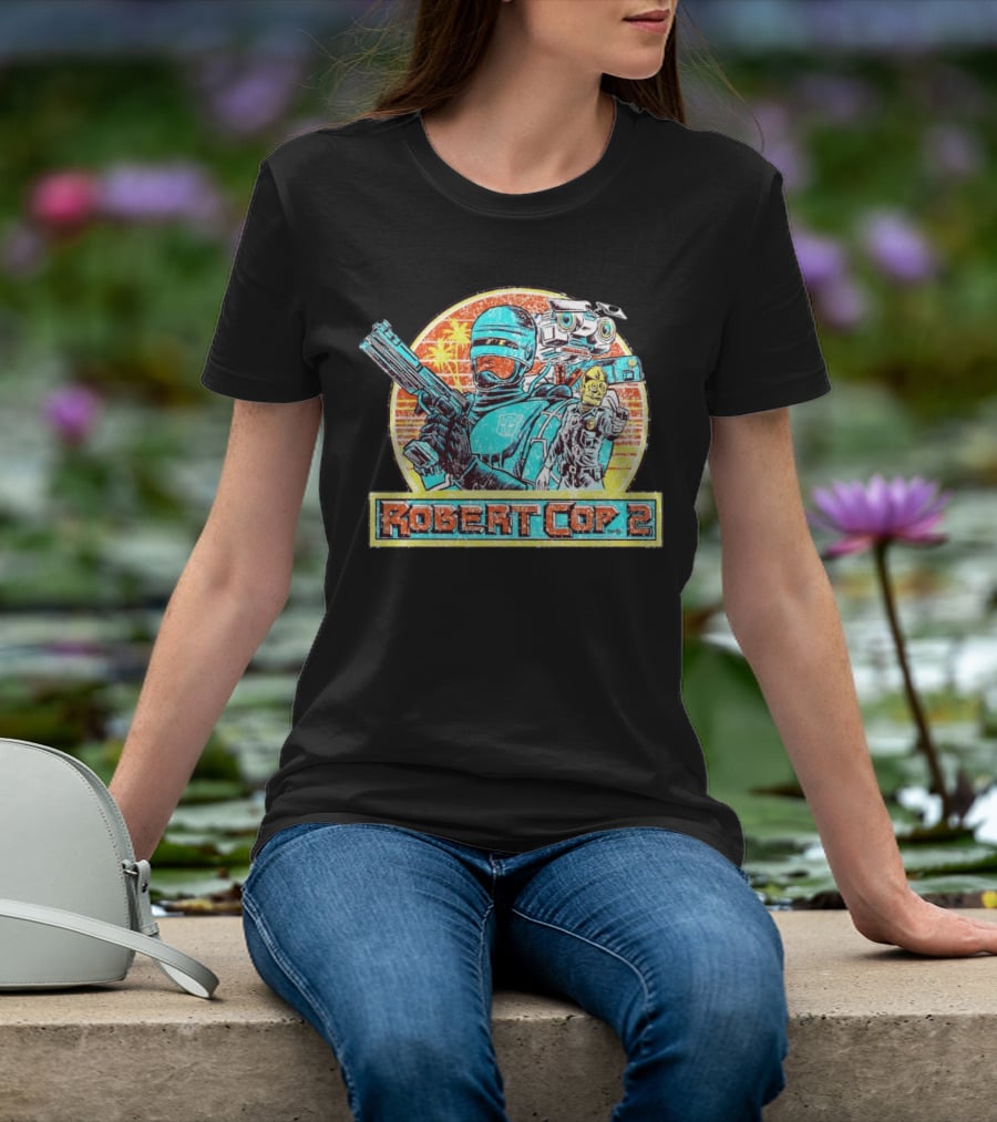 Robert Cop 2 Sci-Fi Retro Robot Mashup T-Shirt