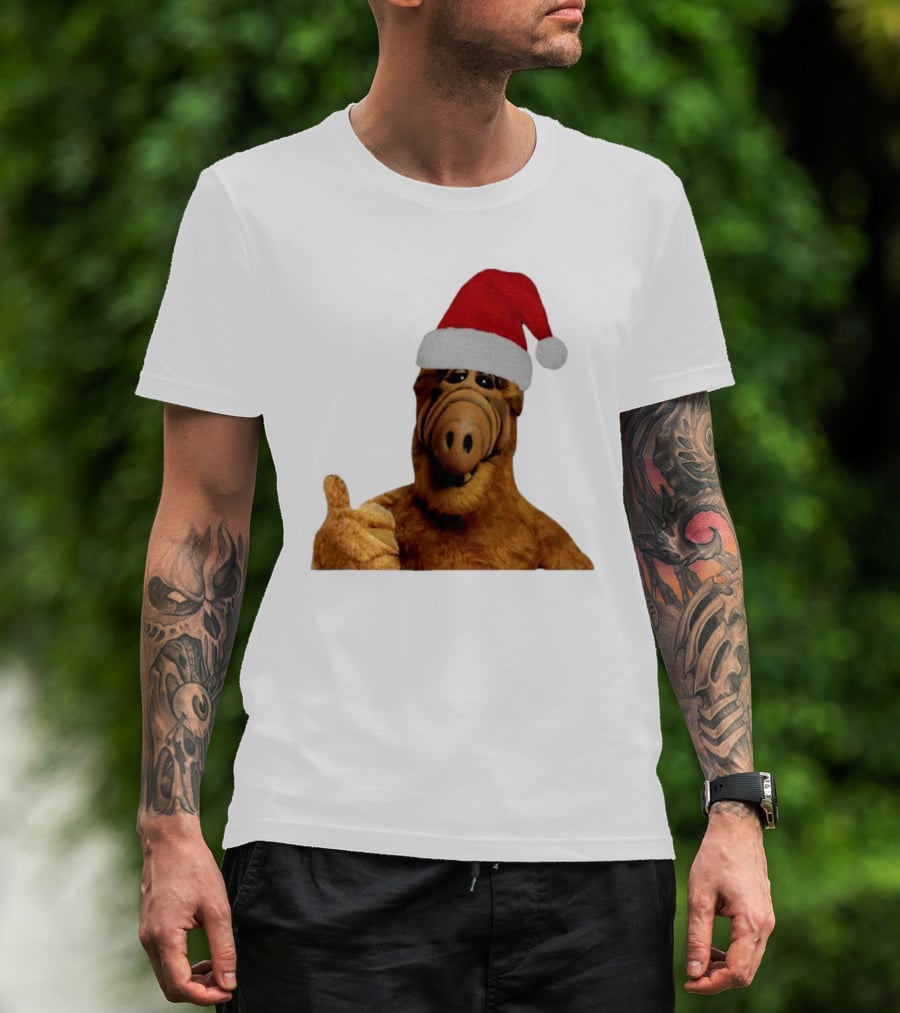 Alf Wearing Santa Hat Christmas Holiday T-Shirt