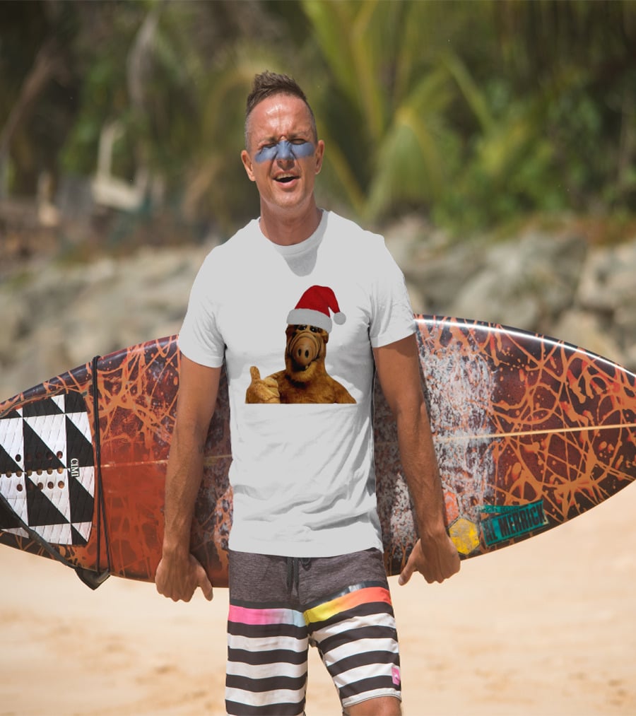 Alf Wearing Santa Hat Christmas Holiday T-Shirt