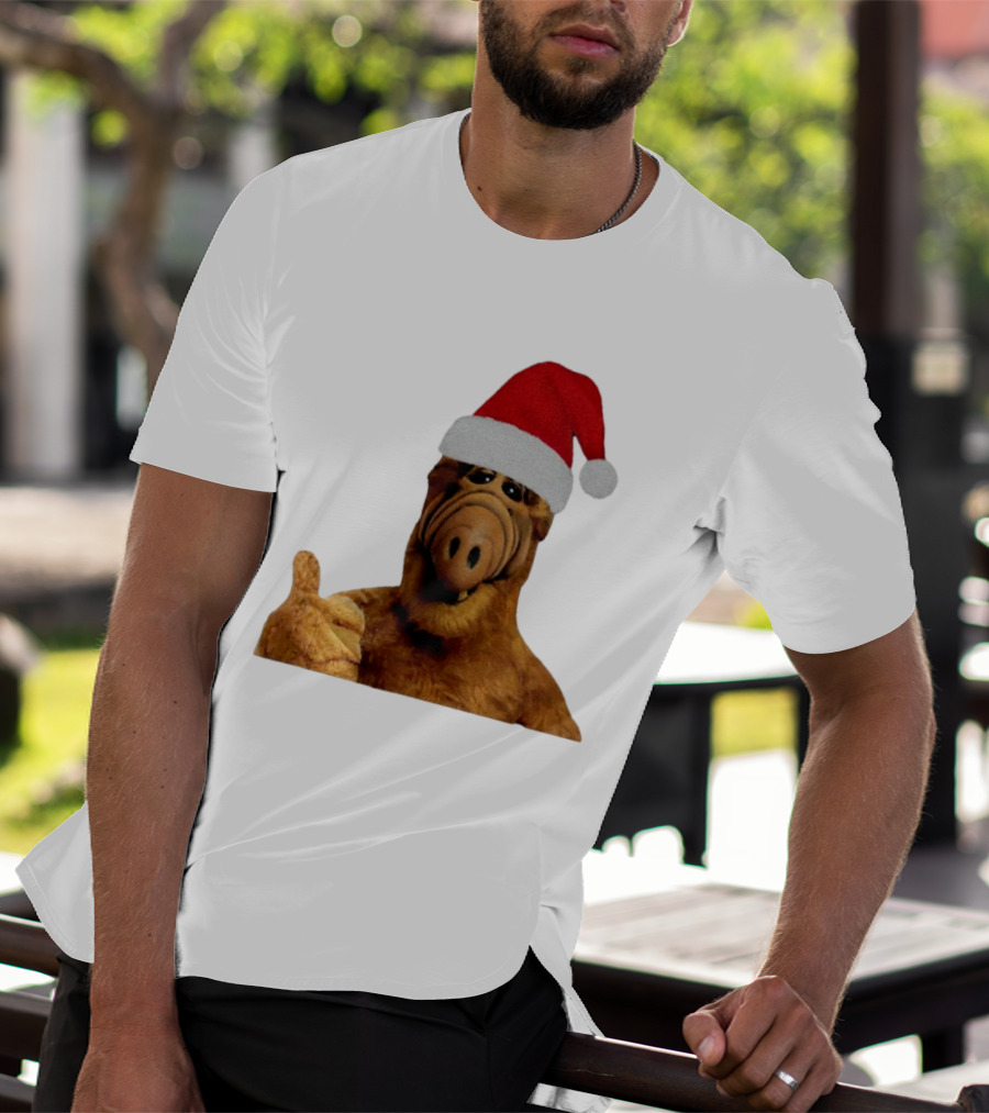 Alf Wearing Santa Hat Christmas Holiday T-Shirt
