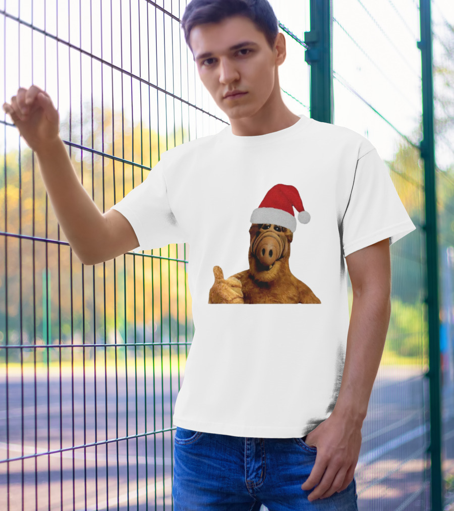 Alf Wearing Santa Hat Christmas Holiday T-Shirt