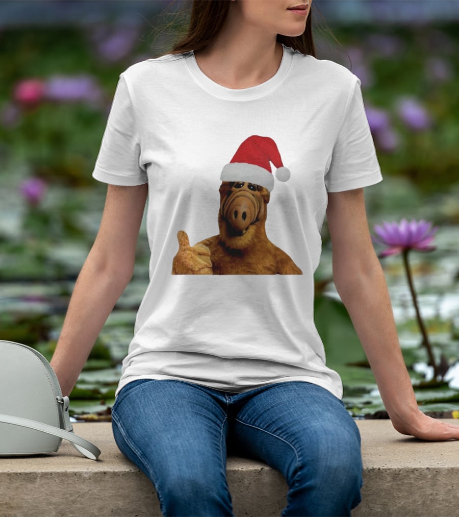 Alf Wearing Santa Hat Christmas Holiday T-Shirt
