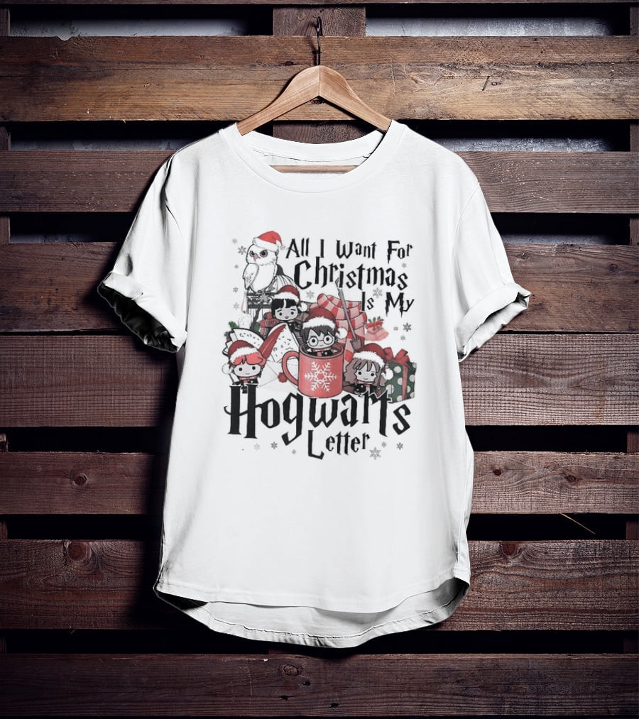 All I Want For Christmas Is My Hogwarts Letter Holiday Characters And Magical Creatures T-Shirt