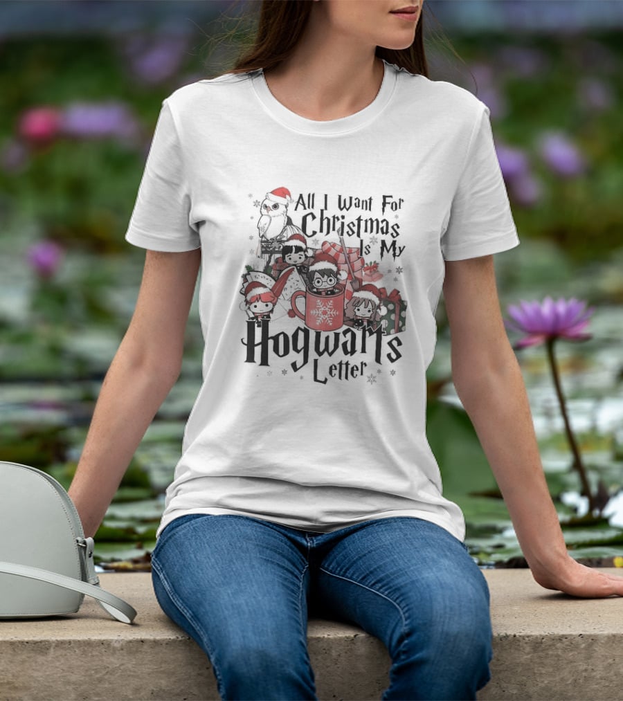 All I Want For Christmas Is My Hogwarts Letter Holiday Characters And Magical Creatures T-Shirt