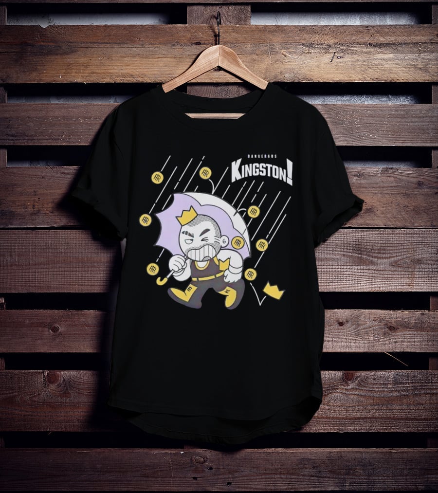 Dangerous Kingston Graphic With Umbrella And Crown Motif T-Shirt