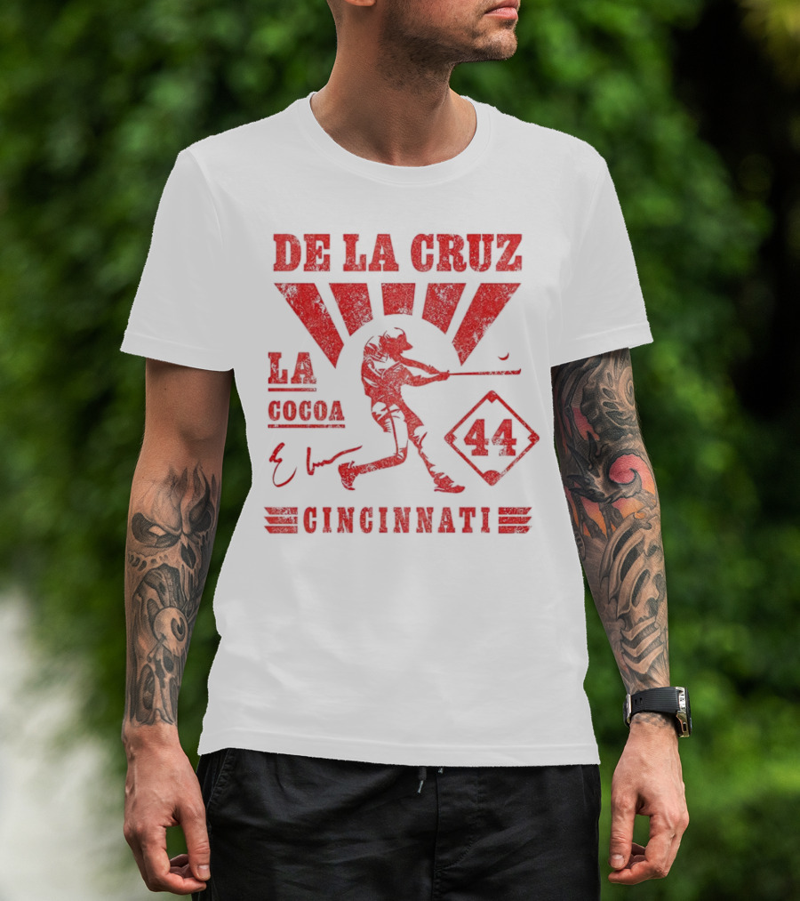 De La Cruz LA Cocoa Cincinnati Reds 44 Signature T-Shirt