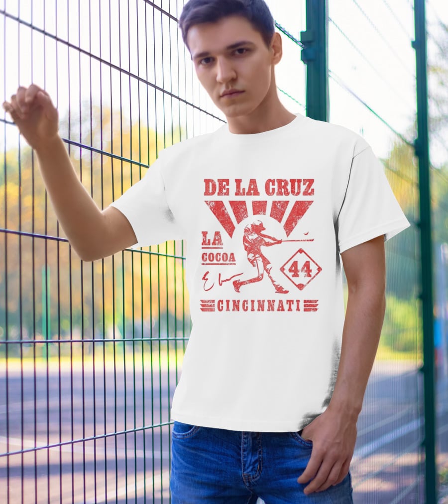 De La Cruz LA Cocoa Cincinnati Reds 44 Signature T-Shirt