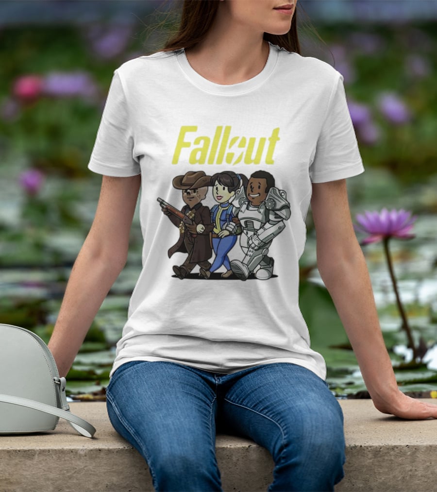 Fallout Cartoon Trio Vault Dweller Adventurers T-Shirt