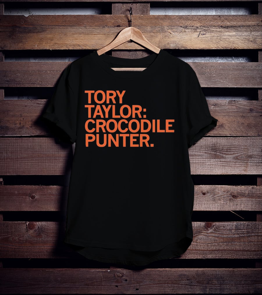 Tory Taylor Crocodile Punter Football Sports Fan Black T-Shirt