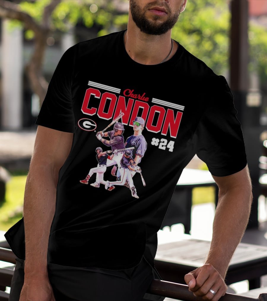 Charlie Condon Georgia Bulldogs NCAA Baseball Player #24 Collage T-Shirt