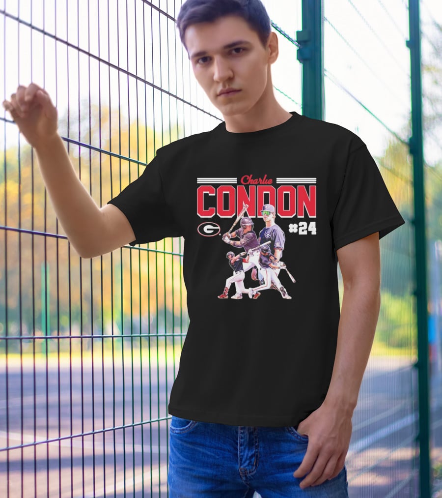 Charlie Condon Georgia Bulldogs NCAA Baseball Player #24 Collage T-Shirt