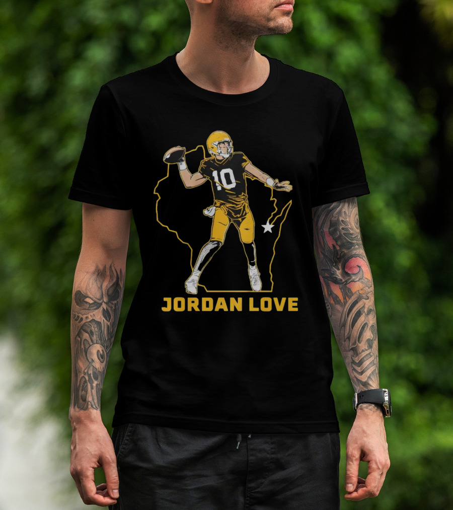 Jordan Love Wisconsin Star Quarterback Green Bay Packers T-Shirt