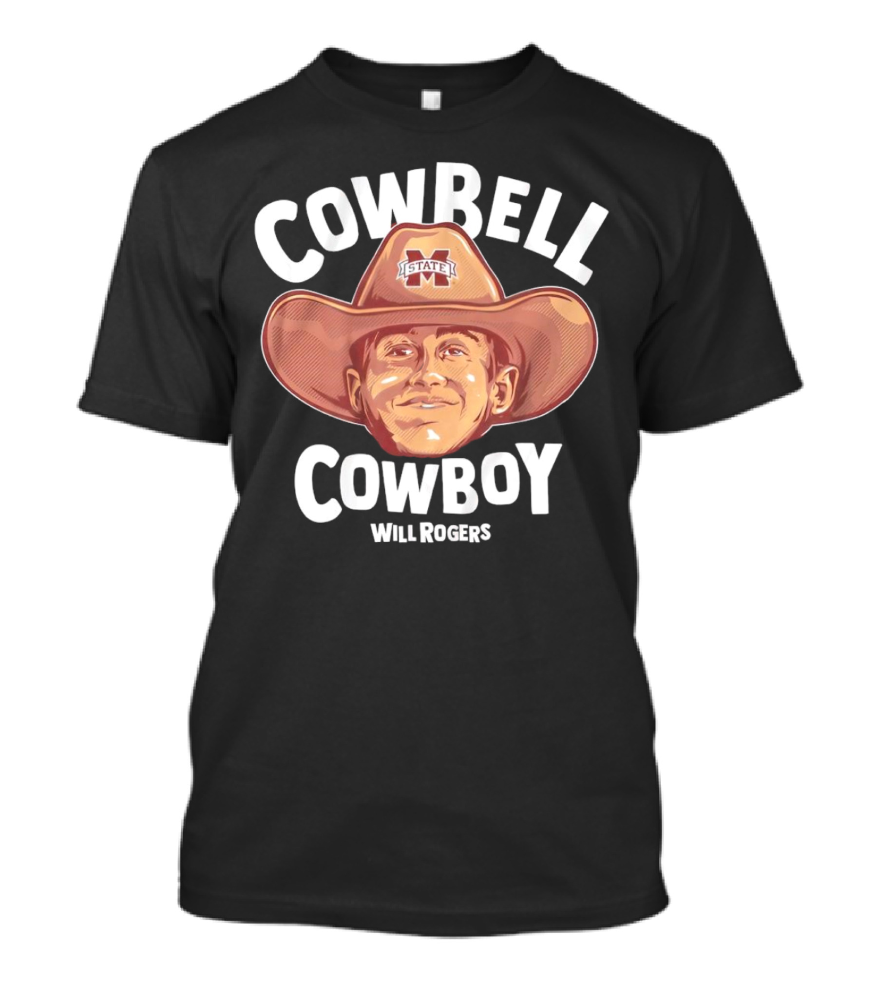 Cowbell Cowboy Will Rogers Mississippi State Bulldogs T-Shirt