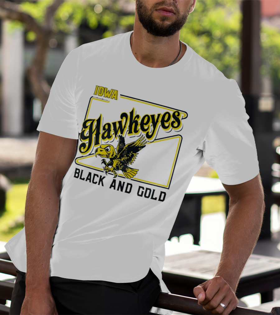 Iowa Hawkeyes Black And Gold Hawk T-Shirt