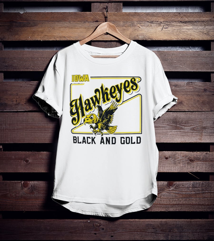 Iowa Hawkeyes Black And Gold Hawk T-Shirt