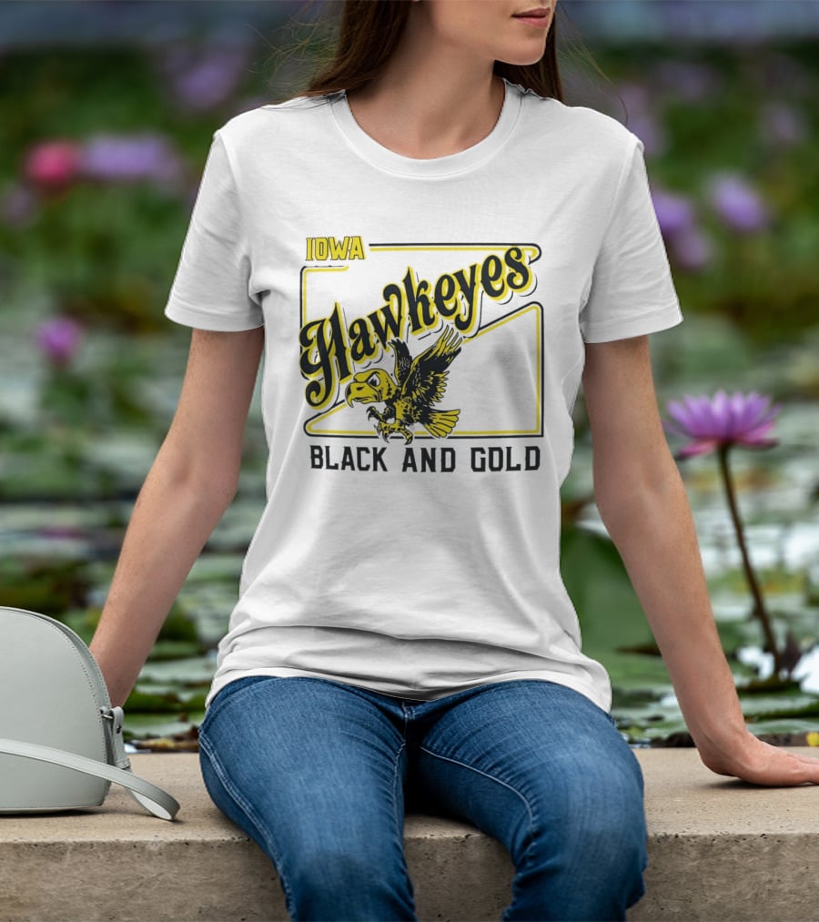 Iowa Hawkeyes Black And Gold Hawk T-Shirt