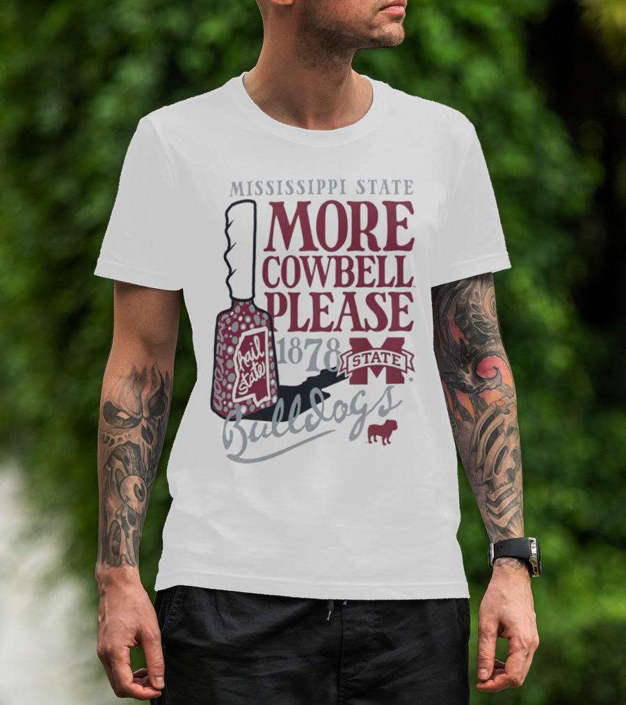 Mississippi State Bulldogs More Cowbell Please 1878 Vintage Cowbell T-Shirt