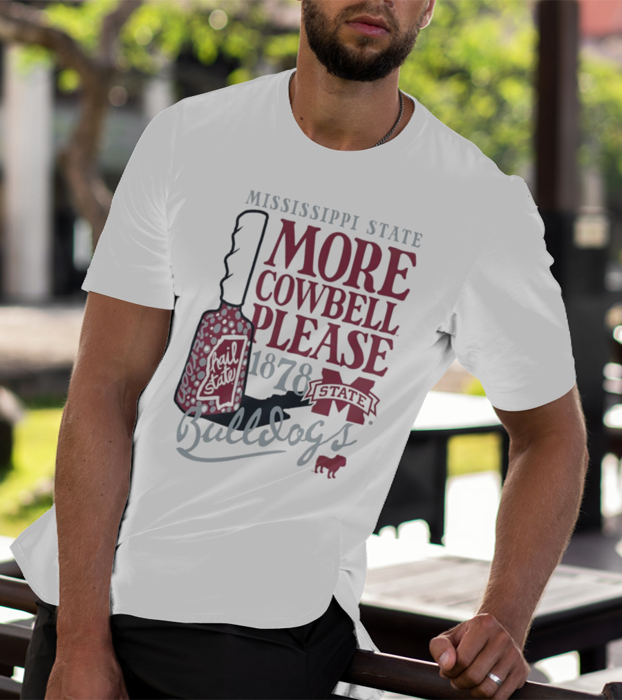 Mississippi State Bulldogs More Cowbell Please 1878 Vintage Cowbell T-Shirt