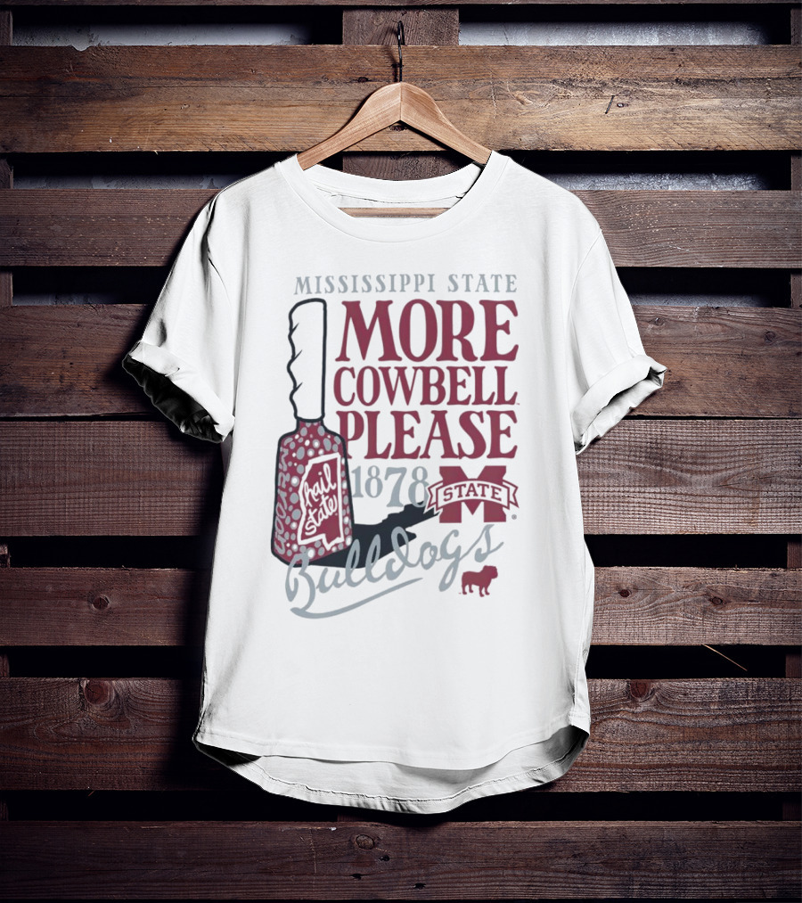 Mississippi State Bulldogs More Cowbell Please 1878 Vintage Cowbell T-Shirt