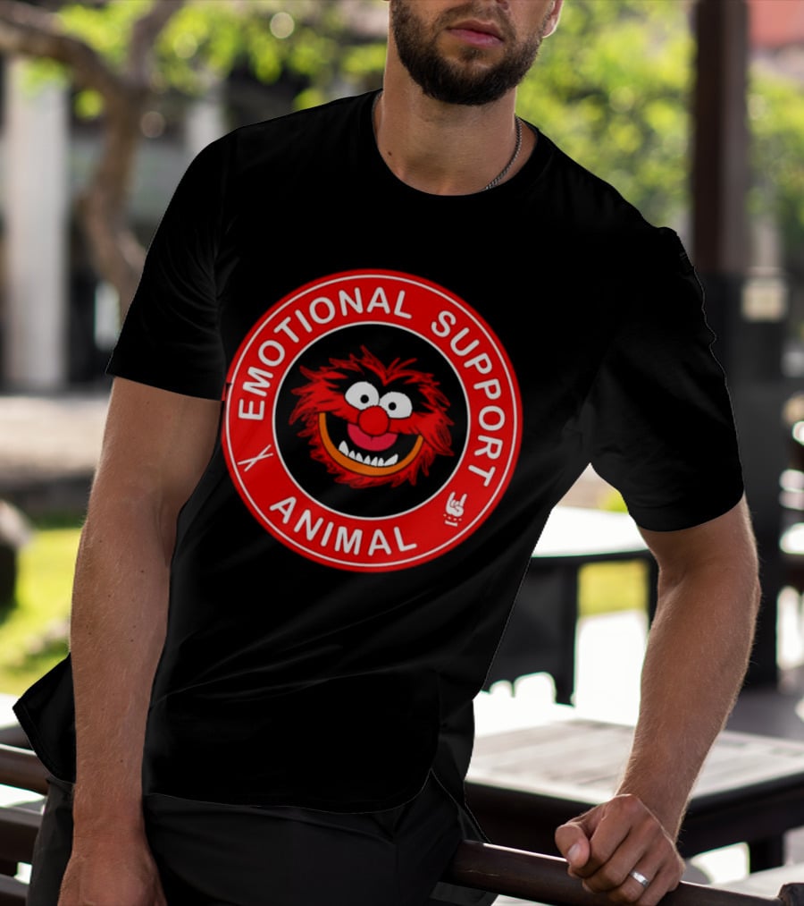 Emotional Support Animal Muppets Face Circle T-Shirt