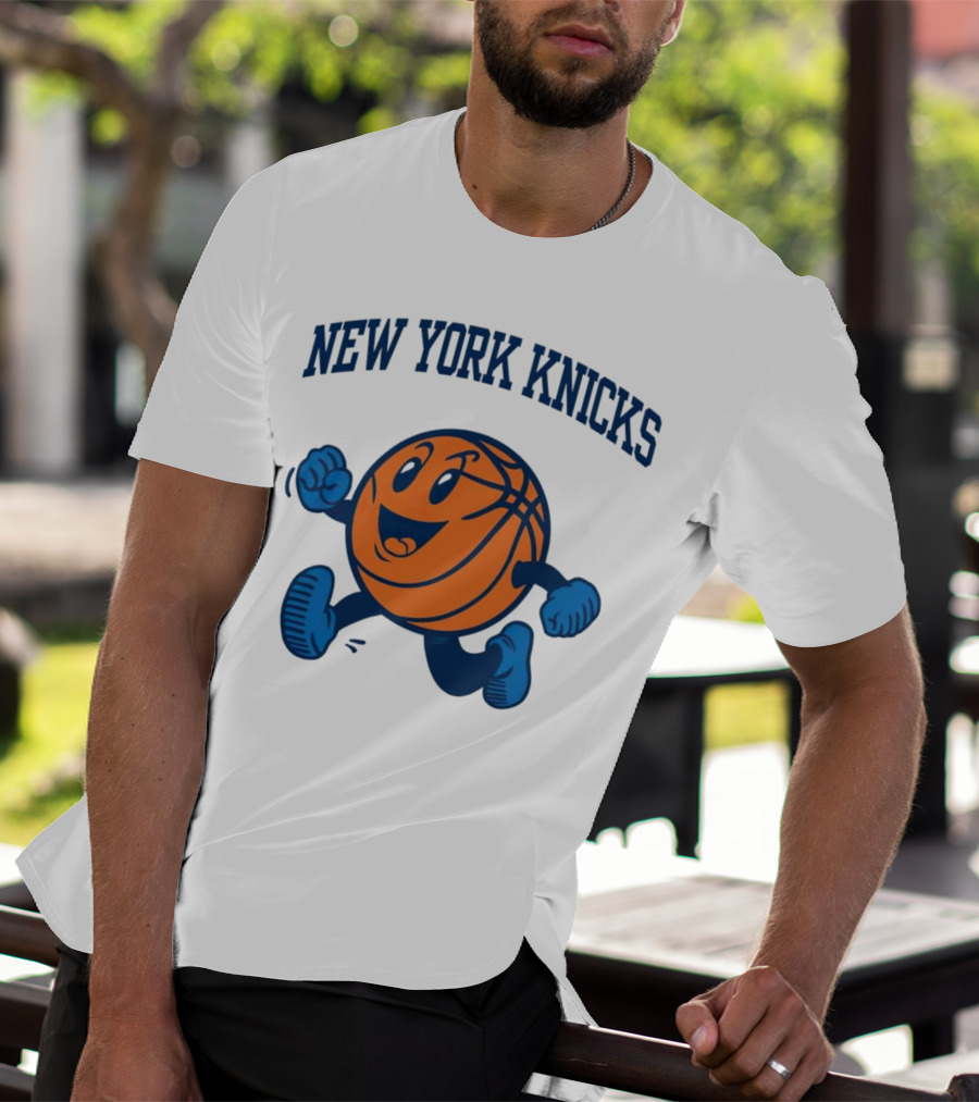 New York Knicks Running Basketball Character T-Shirt