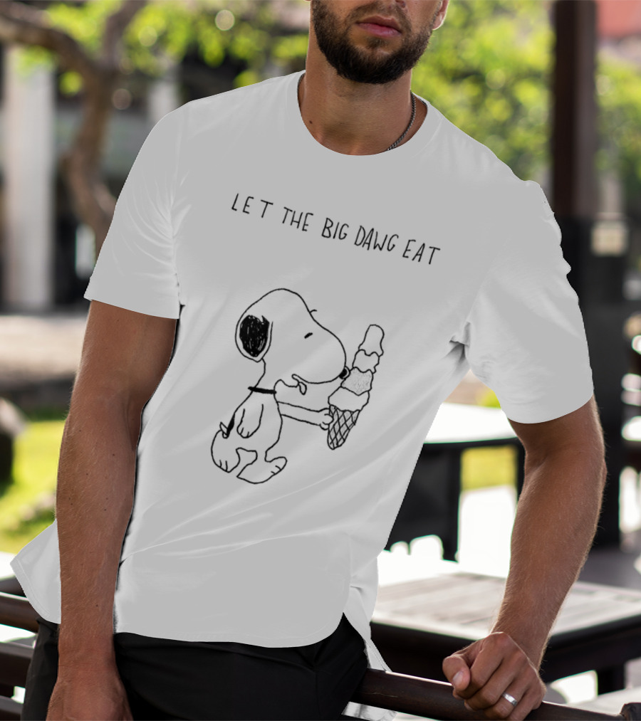 Snoopy Let The Big Dawg Eat Ice Cream Cone T-Shirt