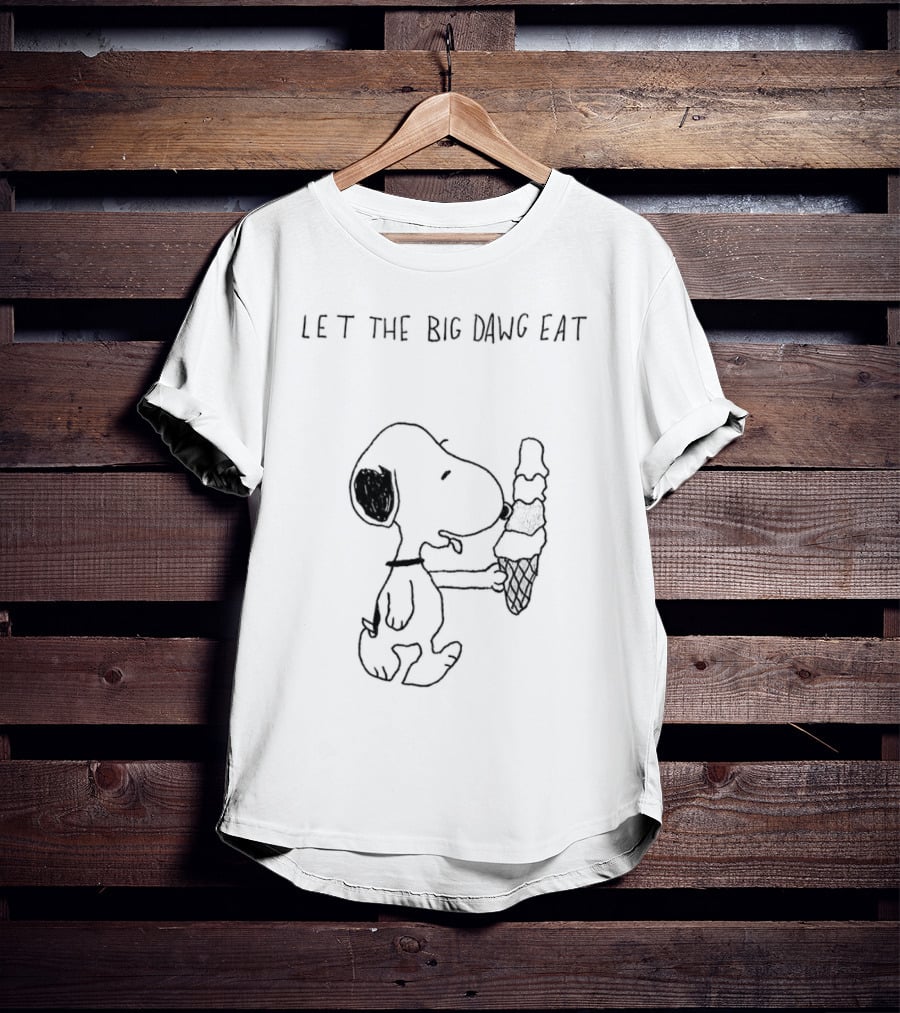 Snoopy Let The Big Dawg Eat Ice Cream Cone T-Shirt
